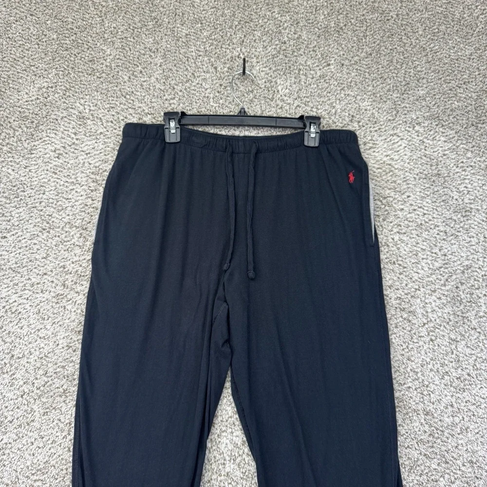 Polo‎ Ralph Lauren Fleece Joggers Mens Size Large Black Lounge Pajama Sweatpants